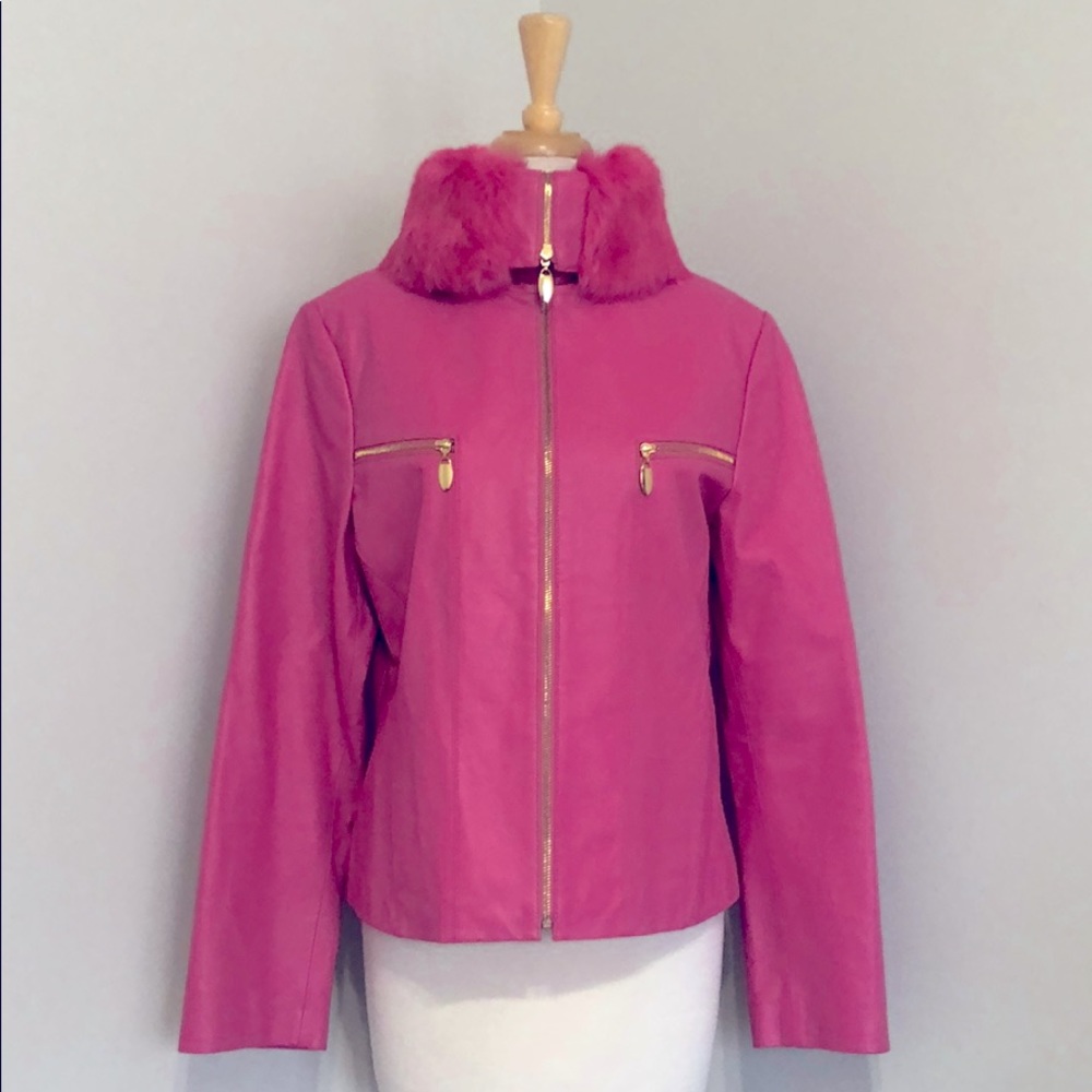 Adler Collection 100% leather pink jacket, size XL